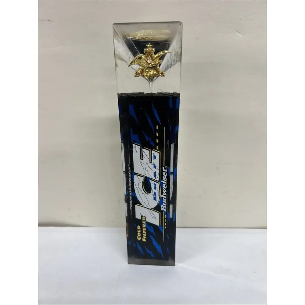 Vintage Bud Ice Draft Beer Tap Handle 10” Acrylic Gold Eagle Anheuser Busch